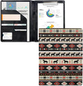 Dreaweet Aztec Ethnic Tribal Horse Pattern Portfolio Leather Padfolio Binder Interview Resume Portfolio Folder Business Card Holder Organizer Letter Size Writing Pad