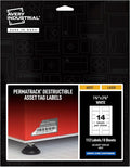 Avery White Asset Tag Labels, 1-1/4" x 2-3/4", Destructible Laser Printable Tags, 112 Waterproof Labels (60537)