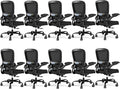 TRALT Office Chair - Ergonomic Desk Chair with Adjustable Lumbar Support, Mesh Computer Chair, Executive Chairs for Home Office Comfortable Lumbar Support Black Pack of 10