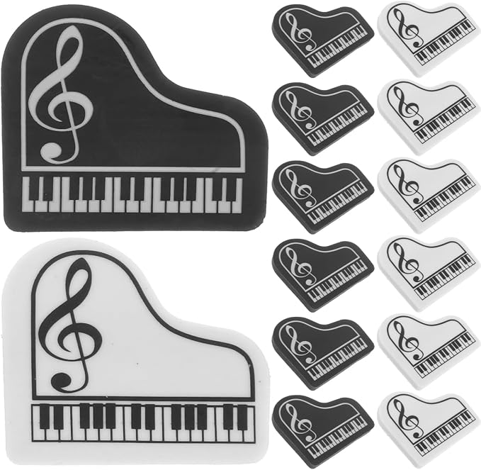 Milisten Piano Shaped Erasers 20 pcs Small for Students Classroom Rewards School Supplies Homework Correction Cute Party Favors 1.77 X 1.49 X 0.78 in