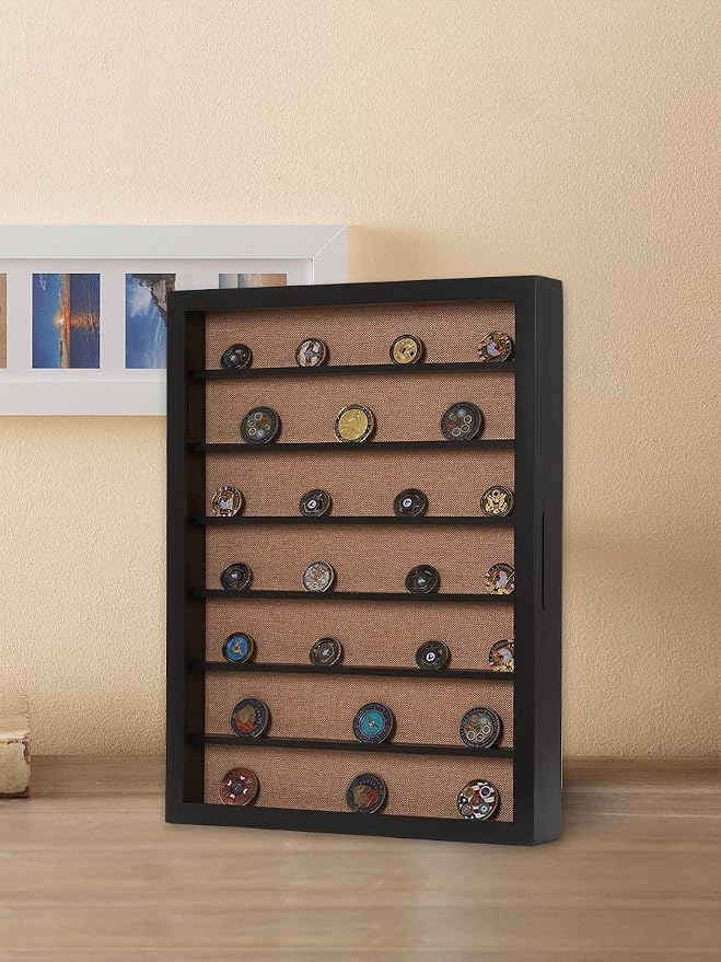 18x24 Shadow Box with Shelves and Hinged Door, Extra Large Shadow Boxes Display Cases with Movable Shelves for Coins Medals Bouquet Figures Miniatures-Black | Wood; 18x24-Inch Display; 6 Removable Shelves; Hinged Door; Wall-Mount or Tabletop; For Coins...