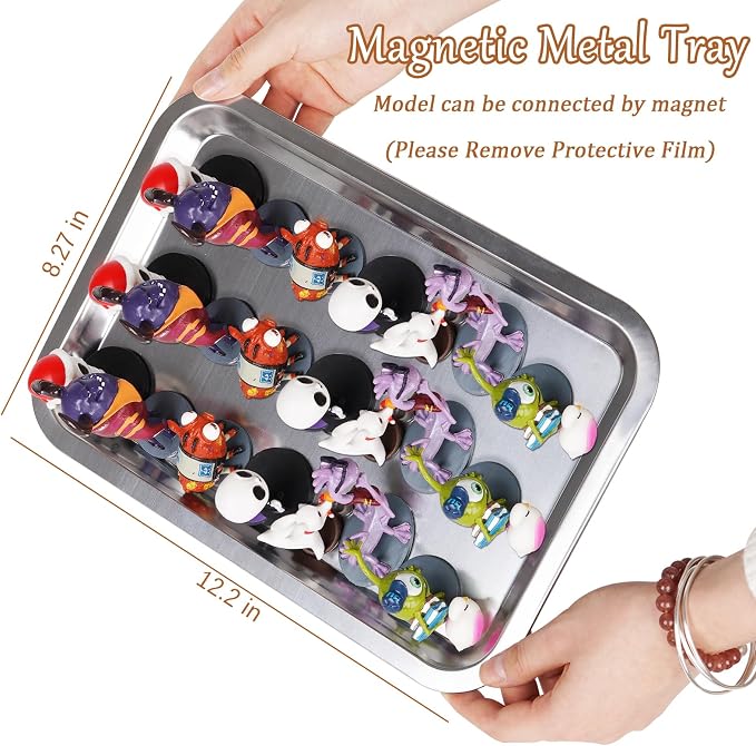 Miniature Carrying Case, Wooden Display Case for Figures, Matte Black | Miniature Storage, Miniature Display Case, Miniature Transport Case, Display Shelf for Collectibles & Mini Figures