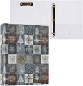 Rustic Winter Christmas Tree 3 Ring Binder 1.5" Decorative D-Ring Binder with Clipboard&3 Clear Pockets, Holds 200 Sheets A4 Size Paper Waterproof Binders for School Home Office