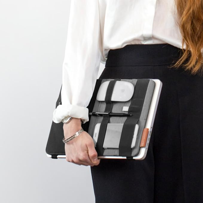 FOLD Portable TECH Organizer attachable to your Devices | Desk Sleeve | Gadget case | Working from Home Essentials | Laptop accessories | Backpack Insert | Portfolio |