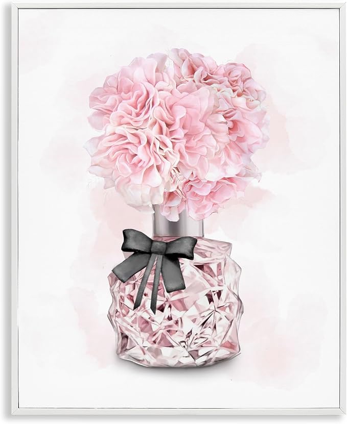 'Pink Flower Perfume Bouquet'| Framed Giclee Art | Stupell Industries | White, 24 x 30 Inches, Easy to Hang and Sturdy, Made in USA, by Ziwei Li