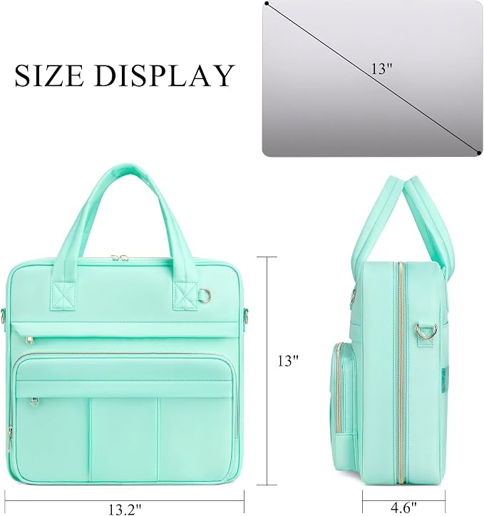 Zipper Binder | 3 Inch O-Ring, 600 Sheet Capacity Trapper Keeper with Shoulder Strap & Handle, Binder Bag with Multiple Storage Pockets, Fits 13" Laptop (Mint Green)