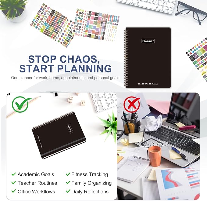 2027 Planner, Weekly and Monthly Calendar Planner Book, JAN 2027 - DEC 2027