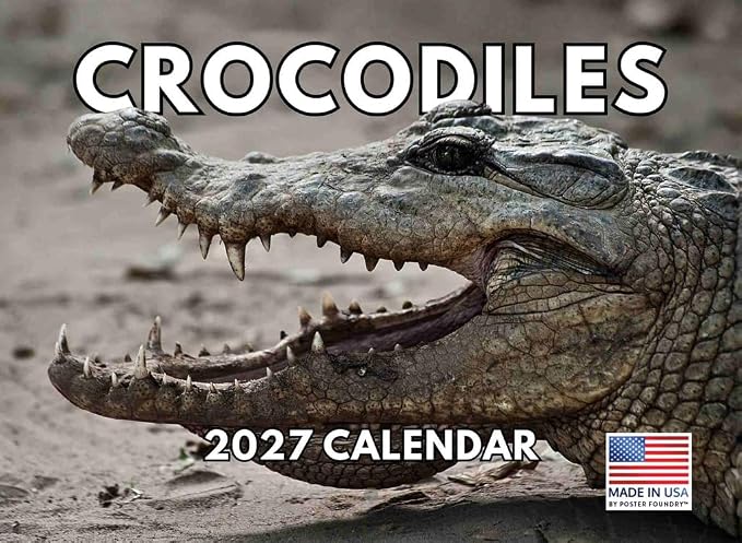 Crocodile Calendar 2027 Monthly Wall Calender 12 Month