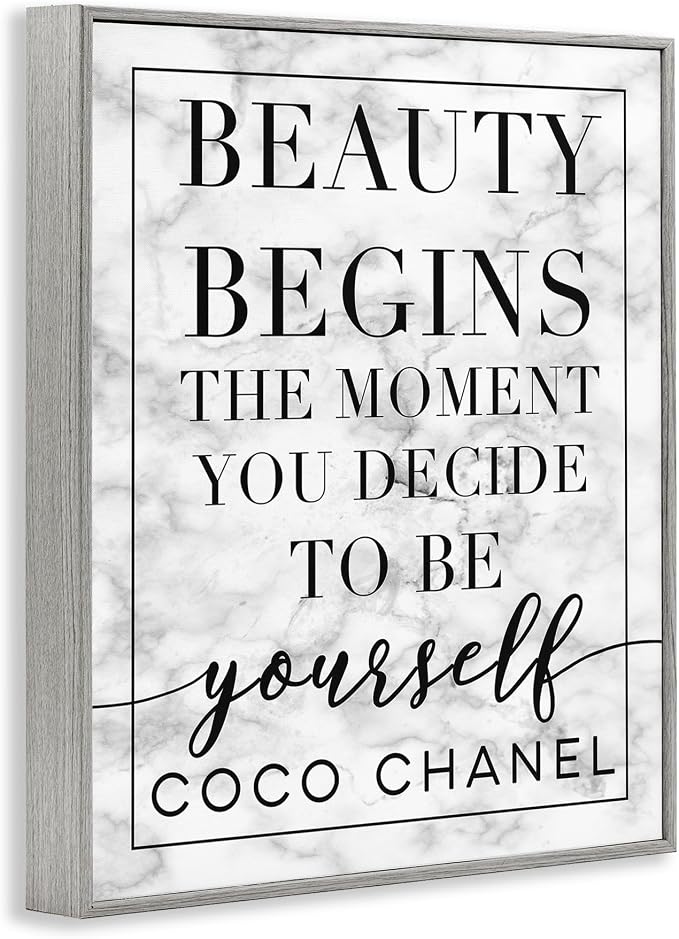 Beauty Begins Inspirational Quote, 16 x 20 Inch Framed Giclée Print | Stupell Industries · By Lil' Rue · Ready to hang · Giftable accent for home refresh · Made in USA