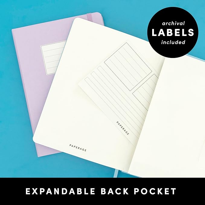 PAPERAGE Lined Journal Notebook, (Cognac), 160 Pages, Medium 5.6 in x 8 in - 100 GSM Thick Paper – Hardcover Journaling Notebook for Work, School & Note Taking