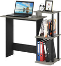Furinno EFFICIENT Desk, 28.6" Wide Gaming Desk with 3 Open Side Shelves, Laptop Notebook Computer Desk, Office Desk for Home Office, Study Room, Dorm, Bedroom, French Oak