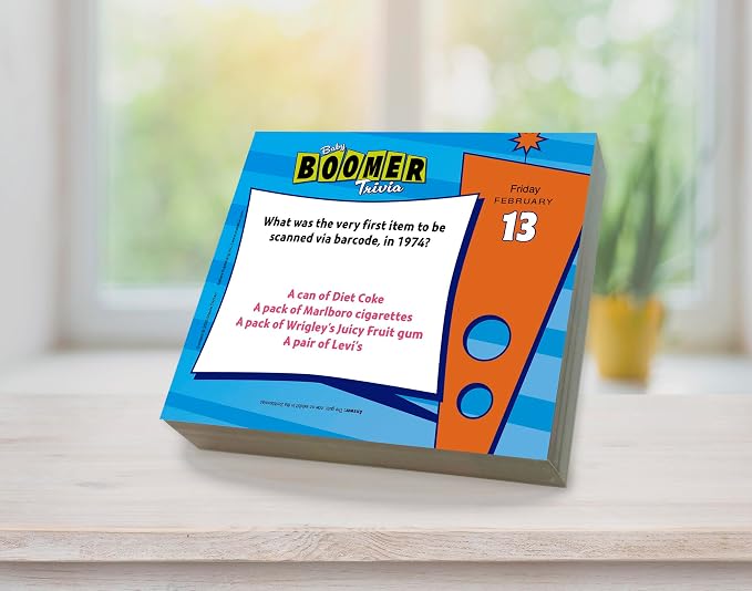 Baby Boomer Trivia 2026 Daily Desk Calendar: Boxed Page-a-Day Fun Facts & Quiz Calendar with Day-to-Day Nostalgic Questions, Pop Culture & Throwback Challenges