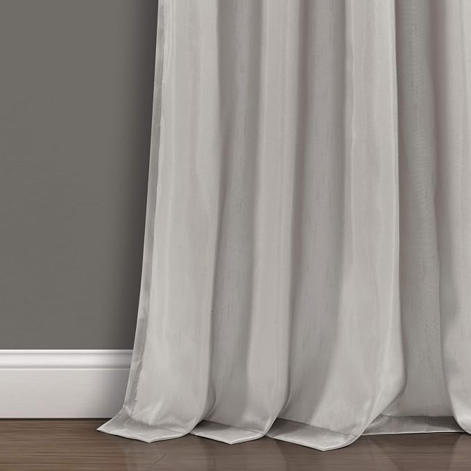 Lush Decor Night Sky Window Curtain Panel, Single 42"W x 108"L Yellow & Gray - Sequin Backdrop Curtain - Room Darkening Curtains For Bedroom - Glam Decor
