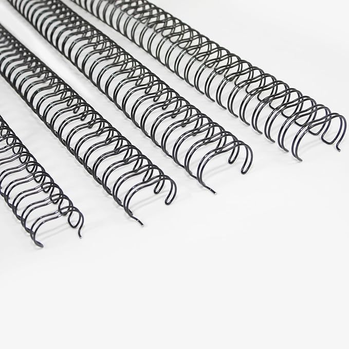 Rayson Wire Binding Spines, 3:1 32-Loop Black, Mixed Sizes, 96 Pack | Includes 24 pcs each: 7/16", 1/2", 9/16" and 5/8"; ideal for Letter-size reports, manuals and presentations.