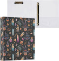 Witchy Crystals Pattern 3 Round Ring Binders | 1.5 Inch Binder with Clipboard, PVC Pockets, Work Organizer, Holds 200 Sheets for School Office 1 Pack