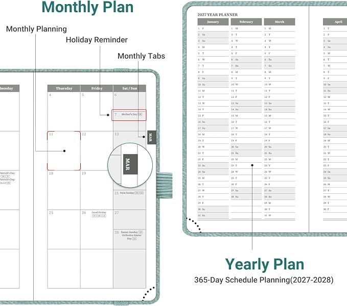 2027 Pocket Planner, 6.5" x 3.5", Small Weekly and Monthly Calendar