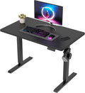 DESINO Standing Desk, 32 × 19 Inches Electric Height Adjustable, Sit and Stand Up, Computer Office Desk with Splice Board, Black Frame/Black TOP