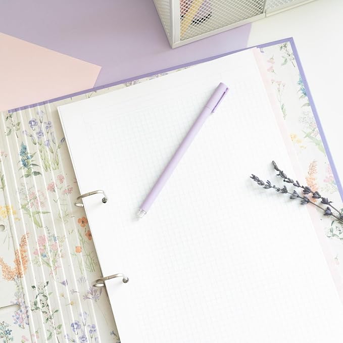 Grupo Erik 2 Ring Binder A4 - Wild Flowers, Stationery Gifts | A4 Folder with Elastic closure, School Folders for Paperwork A4, Back to School Supplies | Cute Stationary Gifts