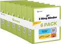 Enday 2 inch 3 Ring Binder (6 Pack - Green) Binder 2 inch with Clear View Cover and 2 Inside Pocket - for Letter Size 8.5 x 11'' Paper, Ideal for School Supplies, Office, and Home