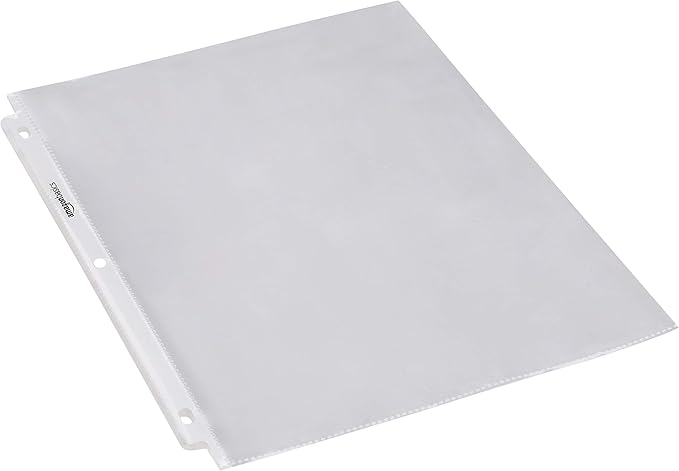 Amazon Basics Heavy Duty Sheet Protectors for 3 Ring Binder, Top Loading, Clear Plastic, 8.5 x 11 inch, 500-Pack