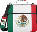 Fisyme Mexico Flag Zipper Binder 3 Ring with Zipper and Shoulder Strap Large Capacity Multi-Pocket Binder Organizer