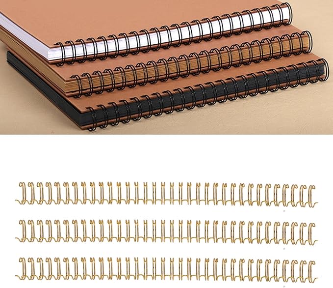 Hilitand 100pcs Plastic Spiral Binding Coils, 3:1 Pitch, 1/2in Diameter 34 Loop Spiral Binding Spines for Office Documents 100 Sheets Capacity (Gold), HILITANDG4G29CKZI0-11