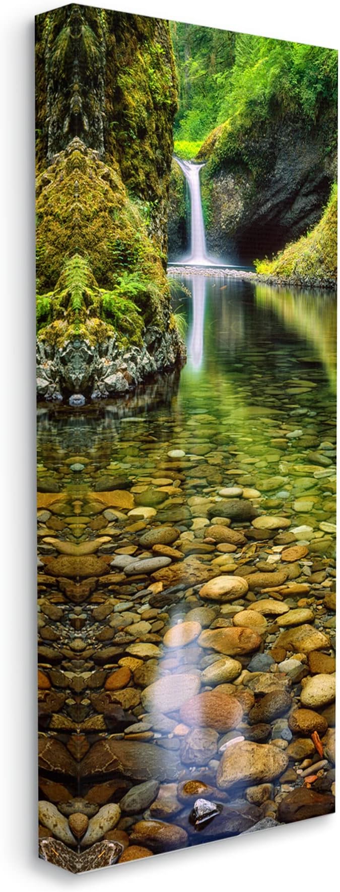 Stupell Industries Clear Stream Waterfall, 10 x 24 Inch Canvas Wall Art | Stupell Industries · By Dennis Frates · Ready to hang · Nature inspired decor for living room or office · Made in USA