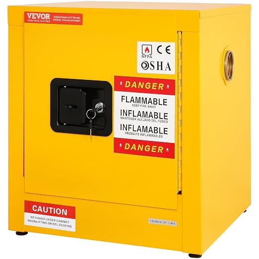 VEVOR Flammable Cabinet 17" x 17" x 18", Galvanized Steel Safety Cabinet, Adjustable Shelf Flammable Storage Cabinet, for Commercial Industrial and Home Use: Industrial & Scientific