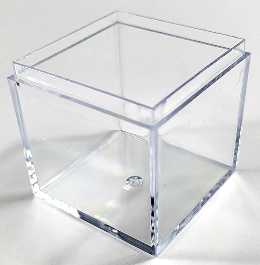 25pcs Acrylic Box Trays for 1.5" 38.1mm Element Cubes Clear Case Periodic Table Bracket for Elements Collections Science Education Displays