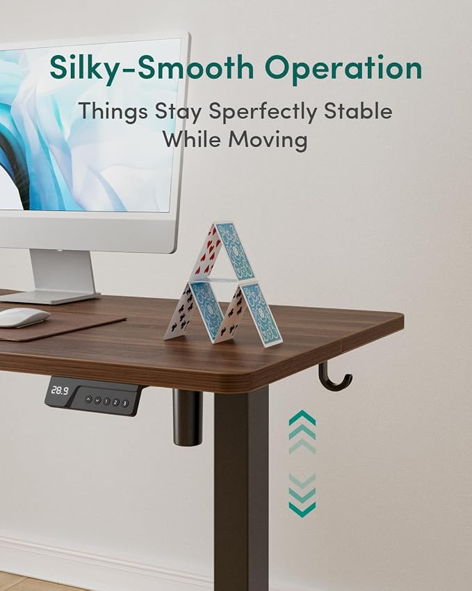 CubiCubi 63x28 Large Electric Standing Desk, 28" Deep Desktop, Black Walnut | Wide Surface, Sit to Stand, Computer Workstations, Home Office Desk, Next-Gen Frame, Advanced Motor, 176 lbs Capacity