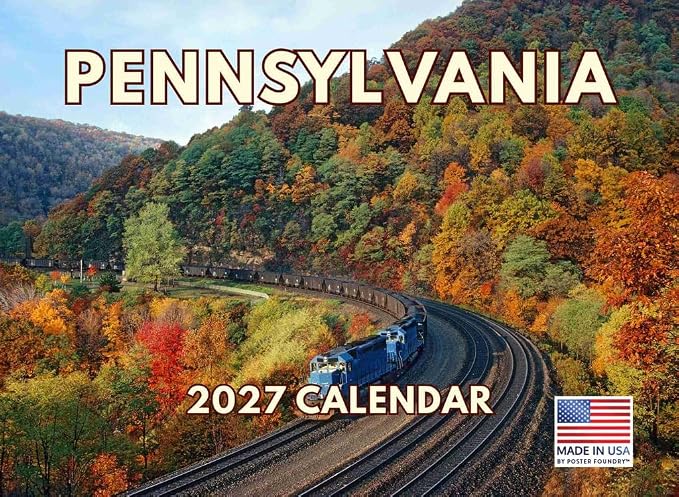 Pennsylvania Calendar 2027 Monthly Wall Calender 12 Month