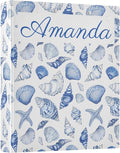 Custom Personalized Name Navy Seashells 3 Ring Binder 1.5 Inch