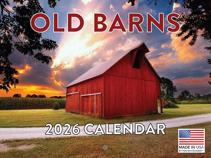 Old Barn Calendar 2026 Country Farm Monthly Wall Calender 12 Month | American Made In The USA