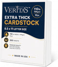Veritas White Cardstock 8.5 x 11, 110 LB Index/199GSM Heavyweight Card Stock Paper, 300 Sheets, Premium Smooth Thick Paper for Inkjet & Laser Printing, Invitations, Cards, Art Projects & Crafts