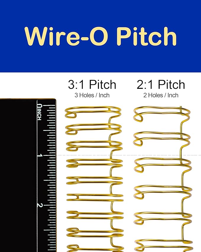 Rayson Wire Binding Spines, 5/8" 3:1 Pitch, 32-Loop, Multicolor, 50 Pack | Includes black, gold, blue, white and silver; choose 5/8" size for thicker documents with 3:1 pitch binders.