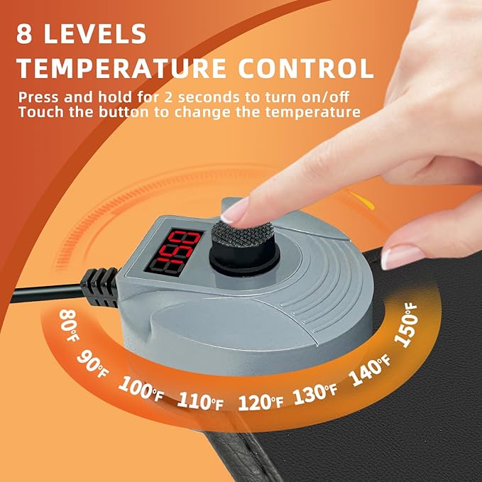 MyPlace Heated Mouse Pad - Heated Desk Mat with 8 Levels Heating & 3 Hours Auto Shut-Off - 31.8”x 17.3”Large Safe Desk Mat Hand Warmer for Home Office Work(Black)