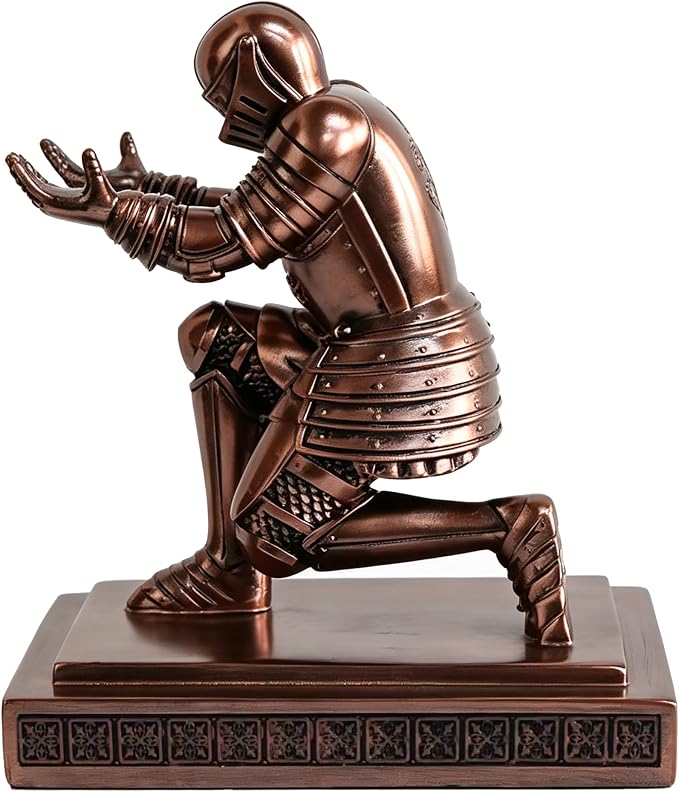 Soldier Executive Knight Pen Holder Personalized Desk Organizers Copper | Desk Accessory Pen Stand for A Gift - Decorative Resin Pencil Holders Desk Organizer For Men