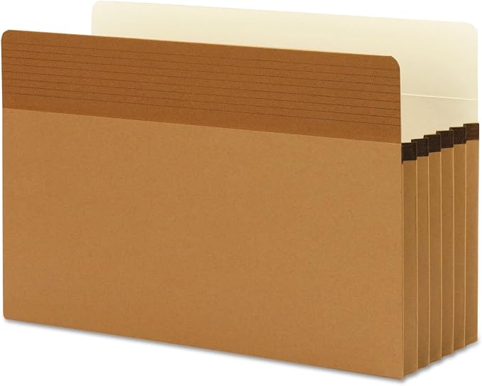 Smead Easy Grip® File Pocket, Straight-Cut Tab, 5-1/4" Expansion, Legal Size, Redrope, 10 per Box (73211)