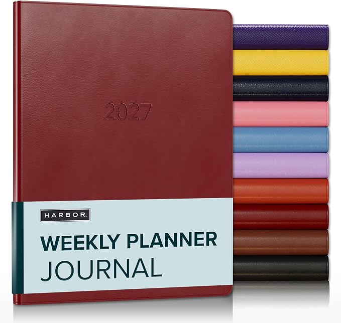Harbor Weekly Journal Notebook Planner 2027 Cambridge Red