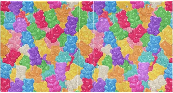 Colorful Sweet Jelly Bears Round Ring Binders Gummy Candies 1.5 Inch 3 Ring Binder with Clipboard Holds 200 Sheets Office Home School