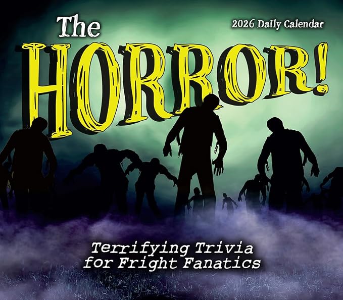 The Horror! 2026 Daily Desk Calendar: Boxed Page-a-Day Scary Movie & Trivia Calendar with Day-to-Day Frightening Facts for Horror Fans & Fright Fanatics