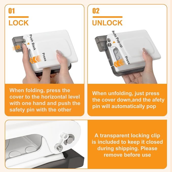 10 Hole Punch Binding Machine for Planners with 10 Multi-Color Binder Rings | 30 Holes on A4, 20 Holes on A5, 26 Holes on B5, 10 Sheet Capacity (White)