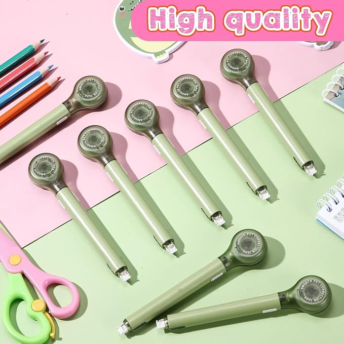 Gersoniel 10 Pack Correction Tape Pen for School Office,Green Color