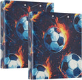 Soccer Balls Fire Ice Decorative 3 Ring Binder 1.5 Inch Large View Binders with Pockets Holds 200 Sheets File Organizer for Office College School, 1 Pack