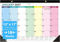 Desk Calendar 2027-2028, Large Desk Calendar 12 x 17, 18 Months | Desktop Blotter Calendar from Jan 2027 to Jun 2028, Monthly Wall Calendar for Office School Home