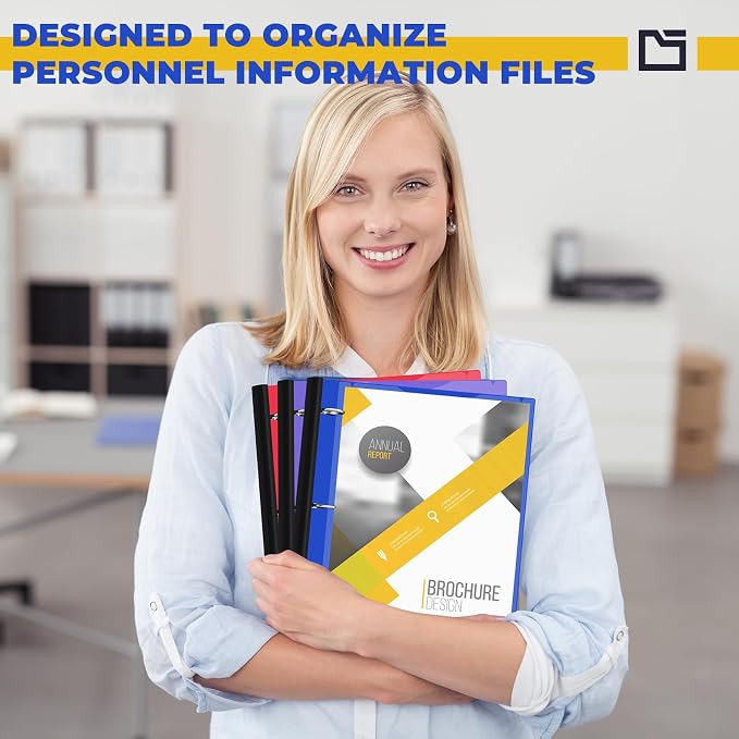 Henoyso 6 Pcs 1 Inch Telescoping 3 Ring Binder with Expandable Telescoping Spine 200 Sheets Capacity with Clear Front Cover 3 Round Ring Flexible Plastic Notebook Binder for School, Office(Multicolor)