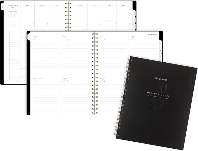 AT-A-GLANCE 2027 Planner, Weekly & Monthly, 8.5" x 11", Signature Lite, Black (YP905L0527)