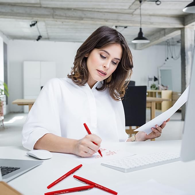 Lelix Felt Tip Pens, 40 Red Pack, 0.7mm Medium Point, Felt Tip Markers Pens for Journaling, Writing, Note Taking, Planner, Perfect for School Office and Art Supplies