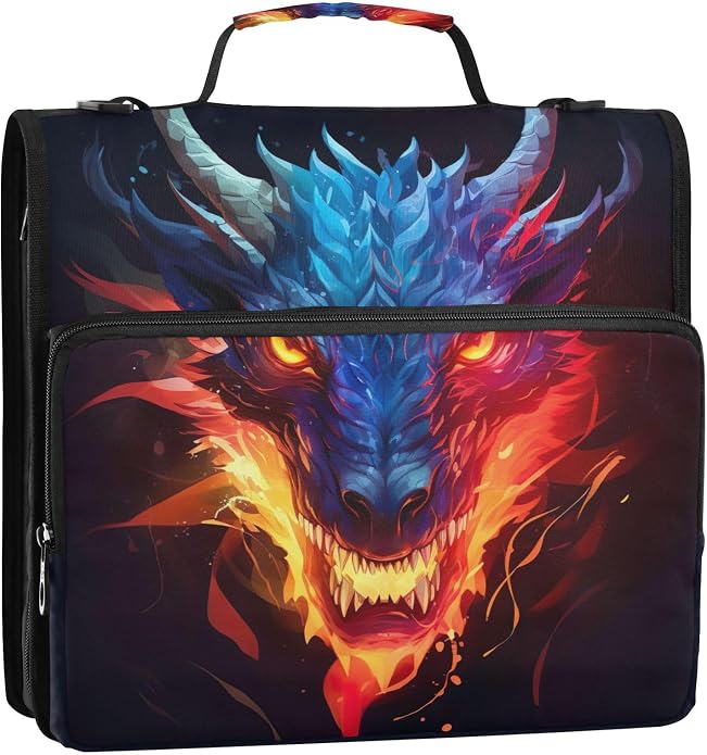 Zipper Binder Bag 3 Ring File Folder Portfolio Organizer Zippered Binder Bags with Strap Fits Laptop Women Men