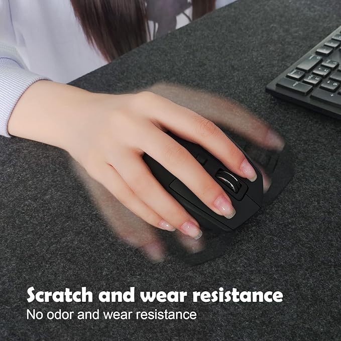 Large Felt Desk Mat,39.4''x19.69'' Non-Slip Desk Mat,Desk Pad Protector for Keyboard, Computer,Desk Accessories for Home and Office,100x50CM Full Desk Mouse pad (Dark Grey)